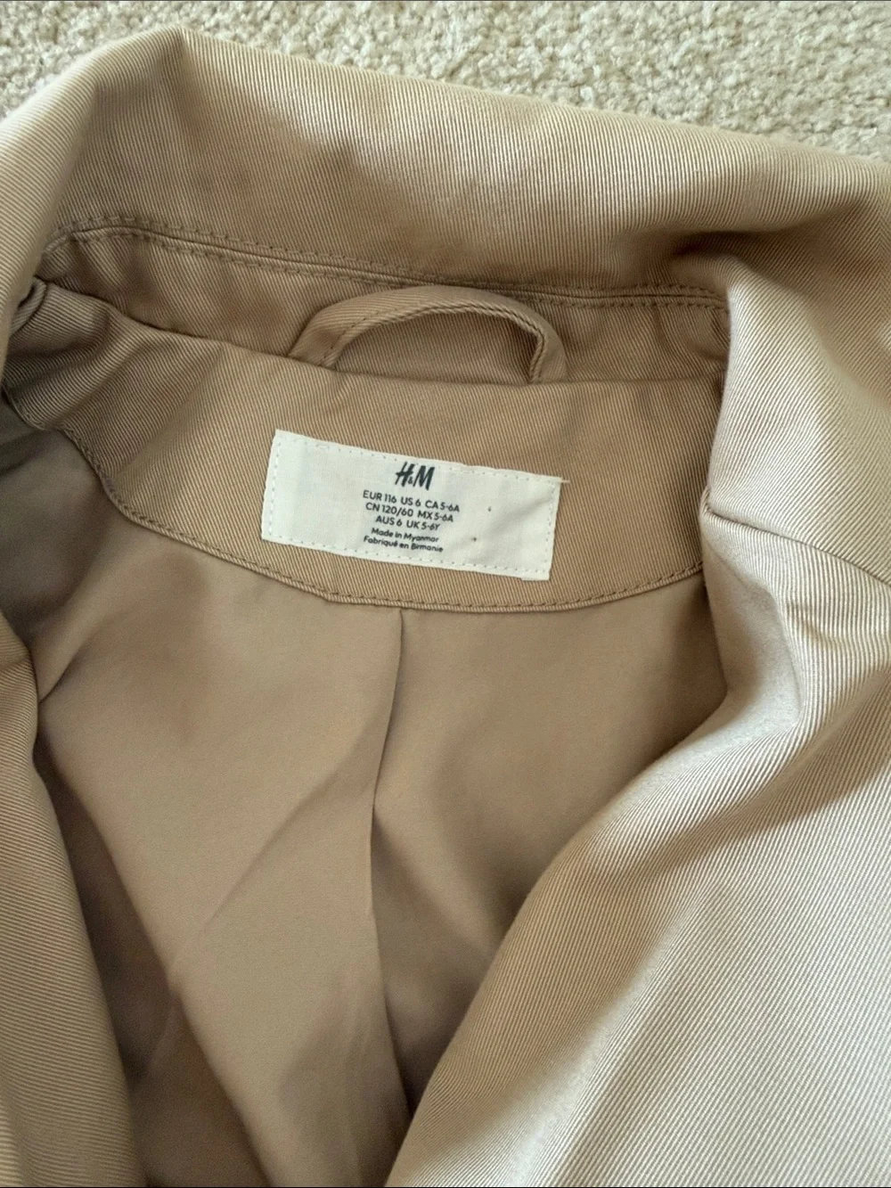 H&M Beige Kids' Pea Coat